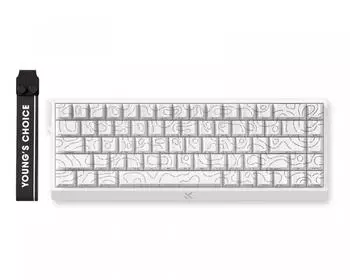 MCHOSE Ace 68 White Topographic (Ice Rhino Magnetic Switch)