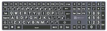 LogicKeyboard Large Print White on Black TITAN Wireless Backlit Keyboard Windows UK English