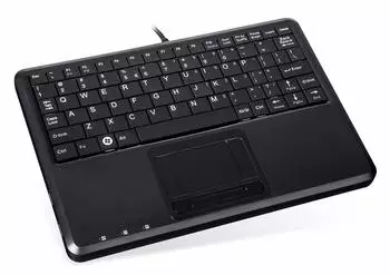 Perixx PERIBOARD-510H Plus Mini-Tastatur mit Touchpad, USB-Hub, IT-Layout, schwarz (11631)
