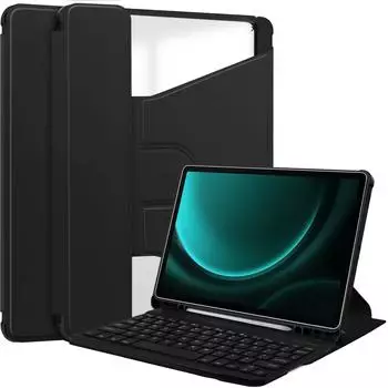 Lobwerk 3in1 Bluetooth-Tastatur (weiß), Maus (schwarz) & Hülle für Samsung Galaxy Tab S9+ 12,4" (154757)