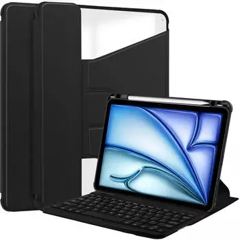 Lobwerk 3in1 Set Bluetooth-Tastatur mit Beleuchtung, Maus & Hülle für iPad Air 11" M2 (6. Gen.), schwarz (157147)