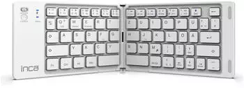 Inca IBK-580BT Tastatur faltbar, Bluetooth 5.0, USB-C, wei&szlig; (IBK-580BT)