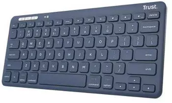 Trust Lyra Compact Wireless-Tastatur IT, wiederaufladbar, blau (25141)