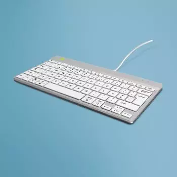 R-Go Tools R-Go Compact Break Tastatur QWERTY (PT), kabelgebunden, weiß (RGOCOPTWDWH)