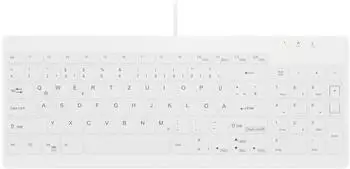 CHERRY AK-C7012F Hygiene Kompakt Ultraflach Tastatur USB, IP68, wei&szlig; (AK-C7012F-UVS-W/GE)