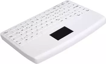 Contour AK-4450 Hygiene-Tastatur mit Touchpad, kabelgebunden, QWERTZ, weiß (AK-4450-GUVS-W/GE)