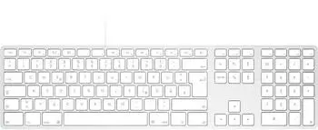 Matias Aluminum Wired Keyboard f&uuml;r Mac, USB, QWERTZ, silber/wei&szlig; (FK318CS-DE)