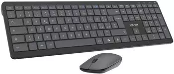 Vultech KM-851W kabelloses Tastatur- & Maus-Set, Ultraslim, lautlos, QWERTY (KM-851W)