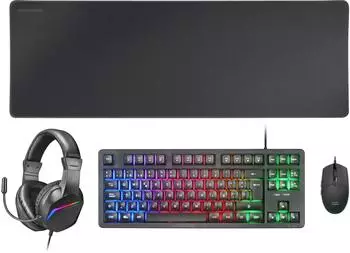 Mars Gaming MCP-RGB3 Gaming-Set RGB-Tastatur, Maus 3200DPI, Over-Ear-Headset, XXL-Mauspad, schwarz (MCPRGB3IT)