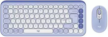 Logitech Pop Icon Combo kabelloses Tastatur- & Maus-Set, Bluetooth, Lila & Cremeweiß (920-013114)