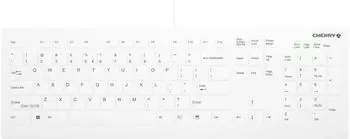 CHERRY AK-C8112 Hygiene-Tastatur flaches Profil USB AZERTY Franz&ouml;sisch wei&szlig; (AK-C8112-US-W/FR)