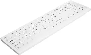 CHERRY AK-C8100 Medizinische Tastatur kabellos AZERTY Französisch weiß (AK-C8100F-FU1-W/FR)