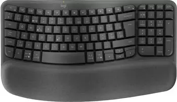 Logitech Wave Keys kabellose ergonomische Tastatur graphit, QWERTZ (920-012289)