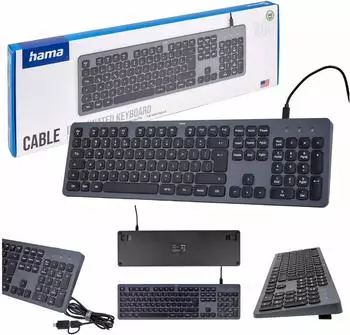Hama CK-400 kabelgebundene Tastatur, beleuchtet, schwarz-grau (U81730580000)