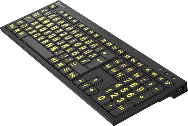 Eigenschaften & Ausstattung LogicKeyboard XL Print NERO PC Slim Line Yellow on Black DE