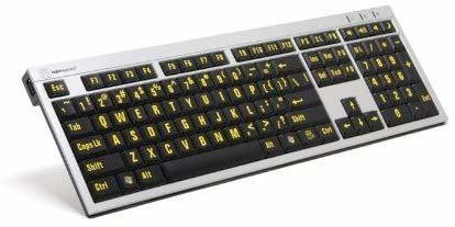LogicKeyboard Hochwertige Großschrift-Tastatur Logickeyboard Slim Line XL SchwarzGelb