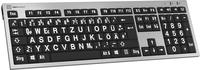LogicKeyboard XLPrint PC Slim Line White on Black (DE)