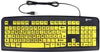 Geemarc KBSV3_YEL_GE USB Tastatur Deutsch, QWERTZ Schwarz, Gelb Extragro&szlig;e...