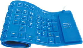 Logilink Flexible und wasserfeste Tastatur DE blau (ID0035)