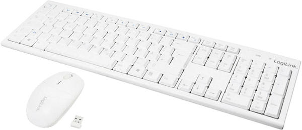 LogiLink 2.4GHz Wireless Keyboard/Mouse Combo Set with Autolink (white)