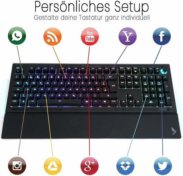 X50Q RGB, Tastatur schwarz Gaming Tastatur Allgemeine Daten & Ausstattung daskeyboard X50Q RGB (DE)