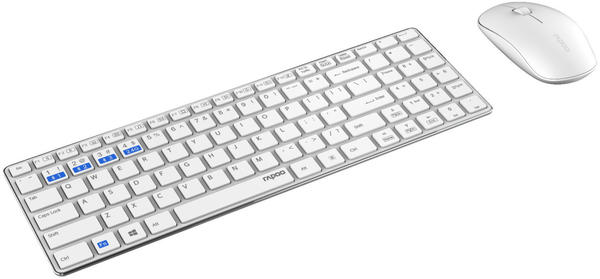 Desktop WL X9300M Blade White German, Ultra-Slim, Wireless Multi-Mode (18136) Tastatur- und Maus-Kombi Ausstattung & Bewertungen Rapoo 9300M (white)