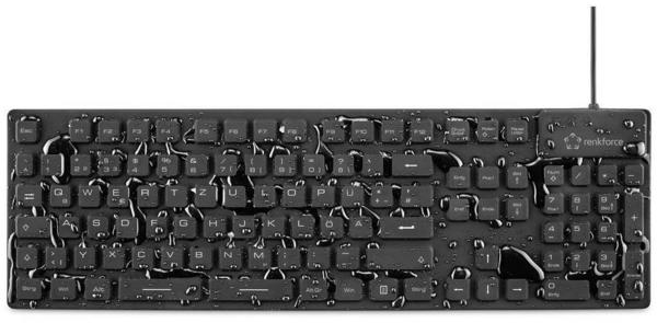 Renkforce RF-3561816 Tastatur USB + PS/2 QWERTZ Schwarz Silikonmembran vollversiegelt IP68