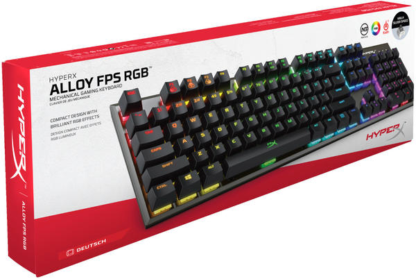 Gaming Tastatur Eigenschaften & Bewertungen Kingston Hyperx Alloy FPS RGB (Kailh Silver Speed)(DE)