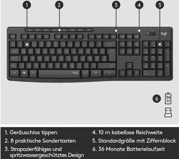 Logitech MK295 Desktop-Set – Tastatur und Maus Set für Windows und Chrome OS