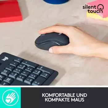 Logitech MK295 Desktop-Set – Spritzwasserschutz und ergonomische Höhenverstellung für den Büroalltag