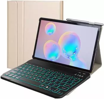 Lobwerk 2in1 Bluetooth Tastatur und Cover Samsung Galaxy Tab S6 Lite Gold