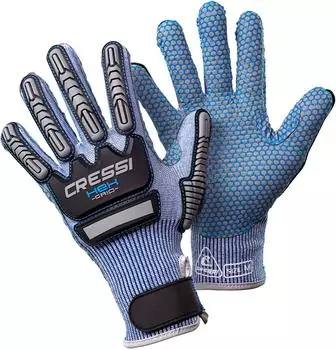 Cressi Hex Grip Gloves Schnitt- und Abriebfeste Handschuhe für Apnoe und Tauchen (PQ100601) blau