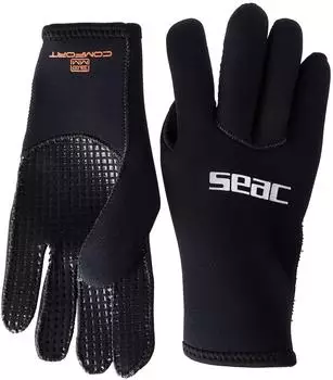 Seac Comfort 3.0 Neopren 3mm Tauchhandschuhe mit Anti-Rutsch-Handfläche (0160057068105A) schwarz