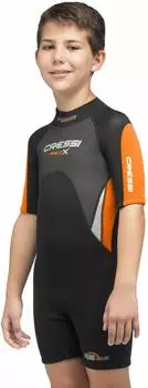 Cressi MED X JR Wetsuit 2.5mm schwarz/orange/hellgrau