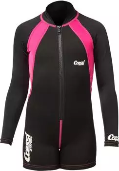 Cressi Kids Langarm-Badeanzug schwarz/pink