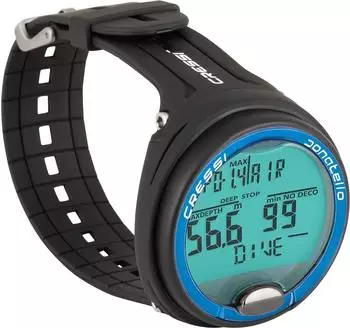 Cressi Donatello Tauchcomputer, nitroxfähig, schwarz/blau