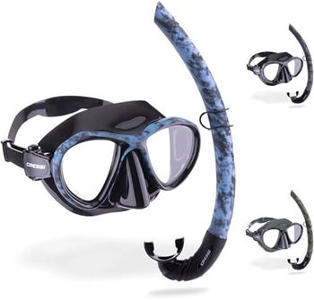 Cressi Metis + Korsika Schnorchel-Kombination blue/camo blue