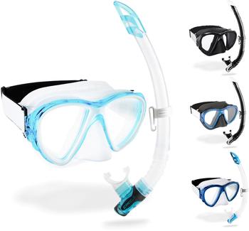 Cressi Fiji + Gamma Schnorchel-Kombiset clear/aquamarine