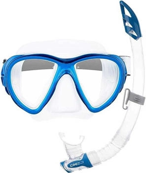 Cressi Fiji + Gamma Schnorchel-Kombiset clear/blue