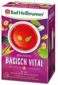 Bad Heilbrunner Basisch Vital Kr&auml;utertee Filterbeutel 20 Stk.