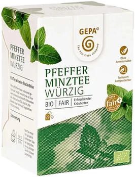 Gepa Bio Pfefferminztee Würzig 20 Teebeutel 34g