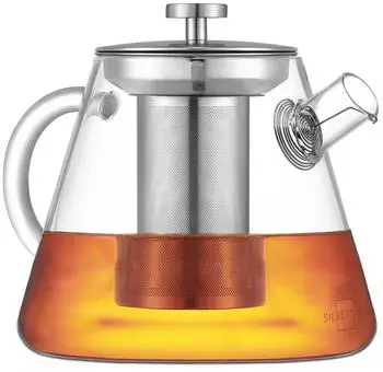 Silberthal Teekanne Glas mit Siebeinsatz 1,5l