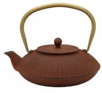 Bredemeijer 153030, Bredemeijer rote flache Asia Teekanne 1.1 Liter Gusseisen mit