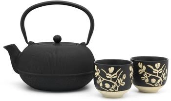 Bredemeijer Sichuan Teeset Gusseisen Teekanne 1,0l mit 2 Porzellanbecher (153013)