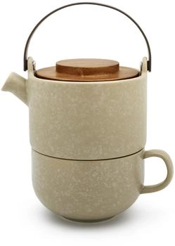 Bredemeijer Tea-for-one Umea beige mit Akazienholzdeckel (142024)