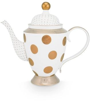 PiP Studio Dot Delight Teekanne weiß-gold 1,25l