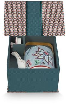 PiP Studio Flower Festival Oriental Geschenkset Teekanne blau 1l