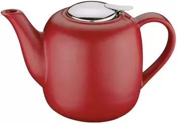 K&uuml;chenprofi Teekanne LONDON 1,5 Liter Keramik rot mit Siebeinsatz