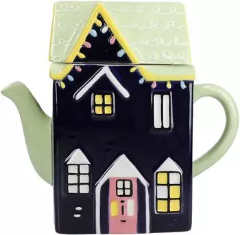 Kitchen Craft Nussknacker-Kollektion Haus-Teekanne, Keramik, 1,2L (KCXMNUTTPOT)