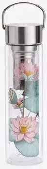 EigenArt FLOWTEA Padma Teekanne to go, Borosilikatglas, doppelwandig, 400ml (50024)